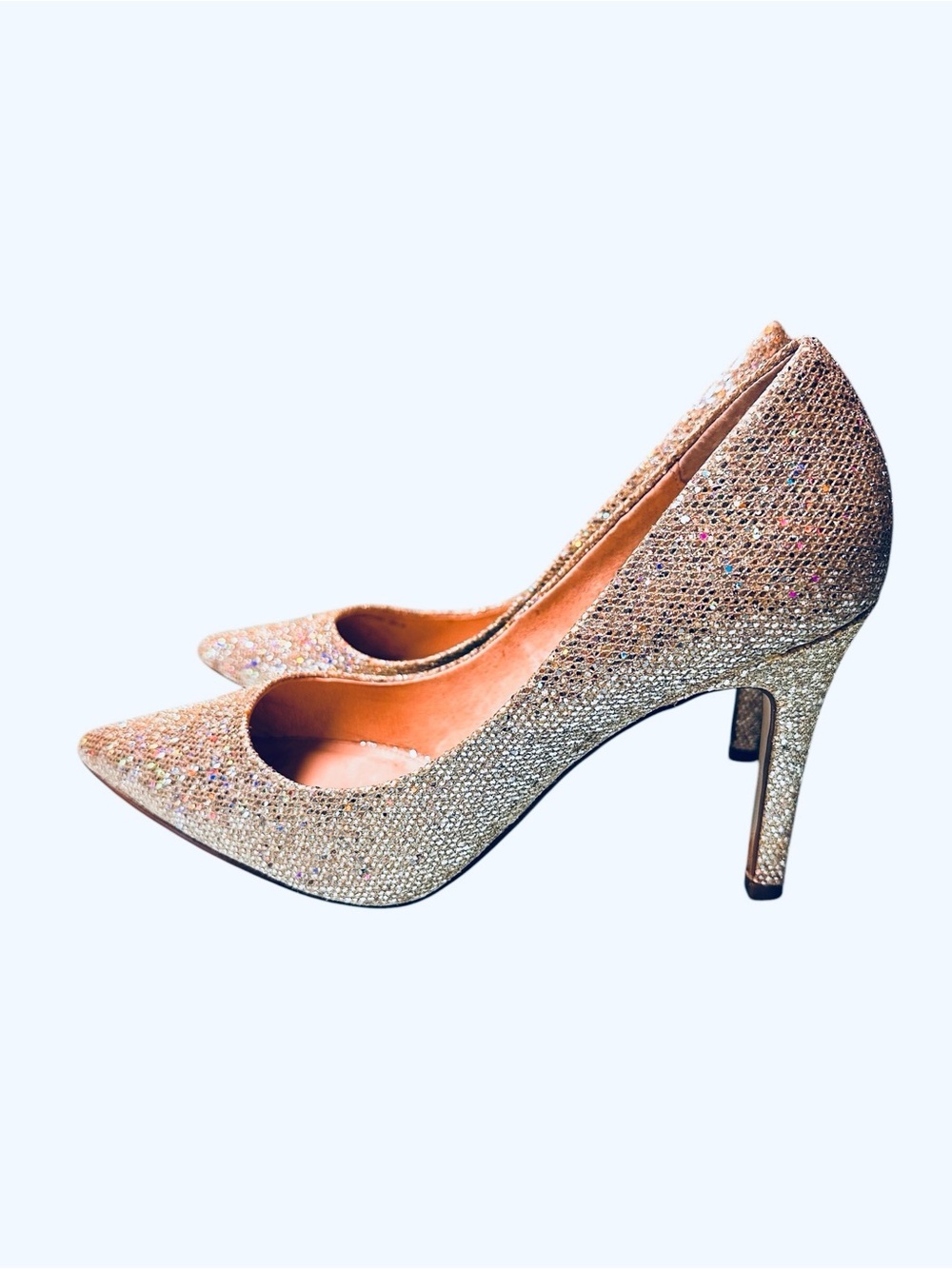 Adrianna Papell Special Occasion Bridal Glitter Sparkle Pointed Heels Size 7.5 - Picture 4 of 7